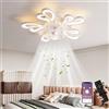 MiiR Ventilatore da soffitto silenzioso con luce, ventilatore da soffitto a LED dimmerabile da 50 W con telecomando e plafoniera APP per illuminazione interna del soggiorno della camera da letto