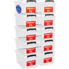 ATHLON TOOLS Set di 10 contenitori da 2L con coperchio - 100% materiale vergine - trasparenti - senza BPA - contenitori impilabili - clip di chiusura grigie - quasi ermetici - organizer