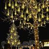 Kwaiffeo Luci natalizie, 10 tubi, luci a LED, per esterni, per Natale, Halloween, albero di Natale, matrimonio, giardino, finestra, bianco caldo