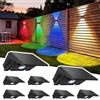 Delaiglow Lampada Solare da Esterno Up & Down Set da 8 Luci Solari da Esterno Bianco Caldo e RGB Faretti Solari a LED da Esterno 1000 mAh Applique Impermeabile IP67 Per Parete Giardino Terrazzo