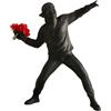 Moaobooh Banksy, statuetta di scultura del lanciatore di fiori, per ufficio, soggiorno, collezione, decorazioni artistiche (nero)