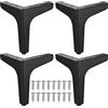 YiPHomn 4 Pezzi Piedini per Mobili e Divani di Ricambio in Metallo, Gambe Piedi per Divani/Mobili/Armadi/Poltrone/Sedie/Tavolo Triangolari da 6/15 cm - Nero