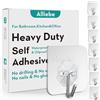 Alliebe 24 Pack ganci adesivi da parete senza chiodi 5.9 kg (massimo) trasparenti riutilizzabili senza soluzione di continuità impermeabili e resistenti all'olio per bagno cucina tovagliolo