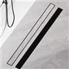 Finmrys Canalina per doccia, 80 cm, in acciaio inox, con piastrellatura in acciaio inox, con sistema completo di scarico per doccia, sifone a 360° con filtro per capelli, dimensioni da 30 cm a 120 cm