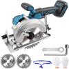 VexNook Mini sega circolare Makita 18V compatibile senza spazzole con 2 lame (140 mm), motore in rame può 6200 giri/min per la lavorazione del legno, metallo (senza batteria)