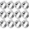 WELHAEPI 12 Pezzi Fascette Stringitubo Regolabile 21-38 mm Acciaio Inox 304, Fascetta Morsetto Stringitubo per Condotti Fascette a Vite Senza Fine Tubi Gas Acqua