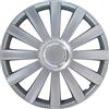 AUTO-STYLE AutoStyle Set di 4 Copricerchi Spyder 14 pollici Argento + Anello Cromato