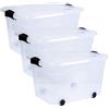 Siena Home Set di 3 contenitori Anzio con ruote da 60 l