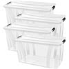 Siena Home Anzio - Scatola Portaoggetti Plastica con Coperchio, 32 l, 4 pezzi