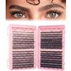 DAFNE 640 Pezzi Ciglia Finte Extension Ciglia 30-40-50-60D Curl Ciglia-Finte Ciuffetti per Estendere le Ciglias a Casa Eyelashes Naturali per Ragazze e Donne Principianti (9-16mm Mix)