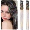 FENQURO 12 Pcs clip in tinsel extension per capelli, extension per capelli tinsel 20 pollici kit di fili di tinsel per capelli scintillanti per ragazze e donne, accessori per capelli abbaglianti