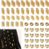KOLZEMV 90 Pcs accessori capelli, Dreadlock Perline Clip a Spirale, gioielli per capelli, gioielli dreadlocks da donna, Capelli Treccia, Accessori Decorazione, Per Uomini e Donne（oro）