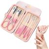 FENQURO Tagliaunghie Set Professionale, 10 Pezzi kit unghie, set manicure, set unghie, kit manicur, Grooming Kit Strumenti per Manicure, Grooming con Bella Box (rosa)