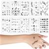 KOLZEMV 10 Fogli Tatuaggi Temporanei Semipermanenti per Dita Mano Donna Uomo, tatuaggi temporanei, Tatuaggi Finti Piccoli, Tattoos Temporanei per Ragazze Adulti, Durata 1-2 Settimane, A Base di Piante