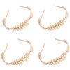 JZK 4 x Cerchietto metallo dorato foglie d'alloro oro per capelli donna tiara sposa accessori damigella onore bambine matrimonio laurea carnevale