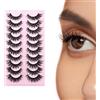 FENQURO 10 Paia ciglia finte, ciglia finte ciuffetti, Ciglia Finte russian volume 3D Occhio Di Gatto Ciglia Fluffy Russian Strip Lashes Cat Eye Fake Lashes Fatte A Mano False Eyelashes