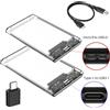 congdi Custodia per disco rigido USB 3.0/Tipo C a SATA III per HDD da 2,5 pollici SSD Custodia per disco rigido esterno Scatole per disco rigido Supporto UASP HDD Box