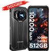 DOOGEE Smartphone robusto DOOGEE S119 con schermo FHD IPS, 24 GB di ROM, 512 GB di memoria, fotocamera principale IA da 100 MP, batteria da 10200 mAh