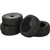 RiToEasysports Pneumatici RC, 4 Pezzi Ruote Anteriori Posteriori con Esagono 12mm per Auto Fuoristrada 1/10 Scala Nero for Appassionati Off-Road, Competizioni e Utilizzo in Parco