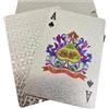 YIMINGOUFEI Carte da Gioco Argentate, 54 Carte Impermeabili Olografiche