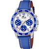 LOTUS Orologio Bambino Analogico Pelle Nera - Quarzo Cronografo - Vetro Minerale Alta Resistenza - Impermeabile 5 ATM - Classico 18581/7 - Junior Collection Con Bracciale Regalo