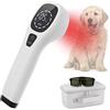 iKeener Dispositivo Terapia Veterinaria/Animale,Terapia Laser Freddo alleviare Dolore Articolare Muscolare Animale,Portatile Terapia Luce Rossa,per Cani,Gatti,Cavalli,Altri(12*650nm,2*808nm)(Bianco)