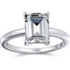 Bling Jewelry Anello Di Fidanzamento Semplice Senza Tempo Classico 2.5Ct Con Taglio Smeraldo Brillante AAA CZ Promessa Solitaire Per Donne Banda Sottile .925 Argento Sterling