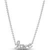 PANDORA Collier con scritta Love in argento Sterling con zirconia cubica trasparente, 45