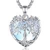 AEONSLOVE Collana Albero della Vita Donna Collana Pietra di Luna Cuore Ciondolo Albero della Vita Ciondolo Pietra di Luna Cristallo Gioielli Pietre e Cristalli Naturali Regalo Pietra Naturale