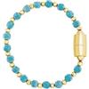 Breil, Collezione Magnetica System, Bracciale Donna Small Sea & Sky in Acciaio Lucido e Sfere in Pasta di Turchese, Pratica Chiusura con Magnete, Misura 19 Cm, Idea Regalo Donna