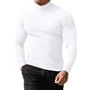 LAOARA T Shirt Uomo Collo Alto Cotone Maglietta Manica Lunga Slim Fit Maglia Tshirt Pullover Maniche Lunghe Nero XL