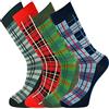 Mysocks Calzini da uomo in tartan alla caviglia 4 coppie