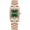 RORIOS Orologi da Donna Rettangolo Orologi da Polso Oro Rosa Acciaio Inossidabile Orologio Analogico Quarzo Signora Orologi Moda Diamante Verde