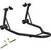 HOMCOM Supporto cavalletto per moto posteriore supporto ruota solleva moto posteriore su ruote con bobina di braccio oscillante U, nero