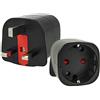 LEDLUX 2 Pezzi Adattatore Viaggio UK EU Convertitore da Spina Europea Italiano Schuko Tedesco a Presa Inglese UK GB,Colore Nero