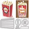 BENECREAT 2 Pezzi Fustelle in Acciaio al Carbonio per Popcorn Case, 2 Stili di Fustelle in Metallo per Scrapbooking Fai da Te, Album Fotografico, Carta Decorativa per Incisione
