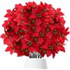 pangutheos 6 Pezzi Stella di Natale Artificiale, 33 cm Fiori Finti Natalizi, Fiori Natalizi per Vaso Seta per Decorazioni Natalizie, Casa e Feste