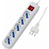 yefix Multipresa 5 Posti 10/16A con Cavo 1,5M | Ciabatta con Spina 10A e Interruttore di Sovraccarico