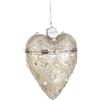 BIZZOTTO Addobbo Pendaglio Albero di Natale Vetro 9x5cm Bianco Argento