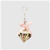 EDG Enzo De Gasperi Pendaglio Pallina per Albero di Natale con Fiocco Rosa 10cm Vetro Oro