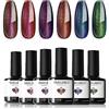 modelones Chameleon, smalto UV per unghie, 6 pezzi, colore rosso, verde glitter, soak off, gel UV per principianti, nail art, manicure, salone di Natale