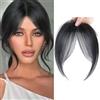 SDFWGG Frangia Clip Capelli Veri Donna Natural 3D Frontale Frangia Posticci Remy Human Hair Bang con Tempie per lo Styling Quotidiano Feste(Nero)