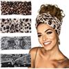 KOLZEMV 4 Pezzi Fascia per Capelli Donna, Fasce Elastiche Vintage Style Boho Accessori per Yoga, Sport, Multicolore