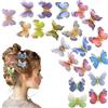 EIYVPRA Set 20 Farfalle Mollette per Capelli, Clip Glitterate a Farfalla a Scatto, Fermagli per Capelli Donna, Fiocco Capelli Neonata, Clip Capelli Accessori per Donne, Bambine e Adolescenti.