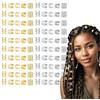 FENQURO 80 pezzi per capelli dorati per trecce, gioielli Loc per capelli, clip per polsini per accessori dreadlock, clip per capelli per dreadlocks, per uomini, donne, ragazze e ragazzi trecce