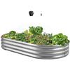 VEVOR Letto da Giardino in Acciaio Zincato da 1800 x 900 x 290 mm, Design a Fondo Aperto, Grande Aiuola Rialzata per la Coltivazione di Verdure, Fiori, Erbe Aromatiche, Piante Grasse, Colore Zincato