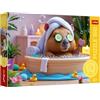 Trefl - The Treflik Family, Capibara alle terme - Puzzle da 160 pezzi - Puzzle colorato con capibara alle terme, intrattenimento creativo, divertimento per bambini dai 6 anni in su