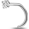 NovaNavel Piercing naso punto luce bianco in argento