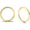 Serenity Sleepers Orecchini a cerchio placcati in oro 24 K su argento Sterling 925, senza cuciture, taglio a diamante, piccoli, incernierati, sottili, fatti a mano, 8 mm, 10 mm, 12 mm, 14 mm, per donne, uomini e