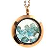 A Bijoux Pietre E Minerali. Collana Apatite Paraiba Grezza. Modello Medaglione 25 Mm.